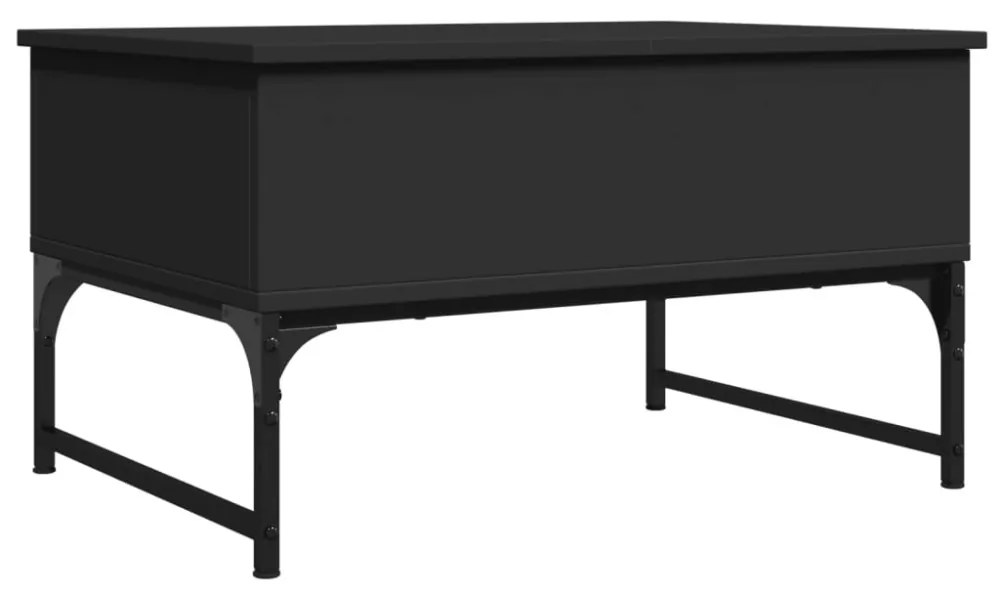 fekete szerelt fa és fém dohányzóasztal 70 x 50 x 40 cm