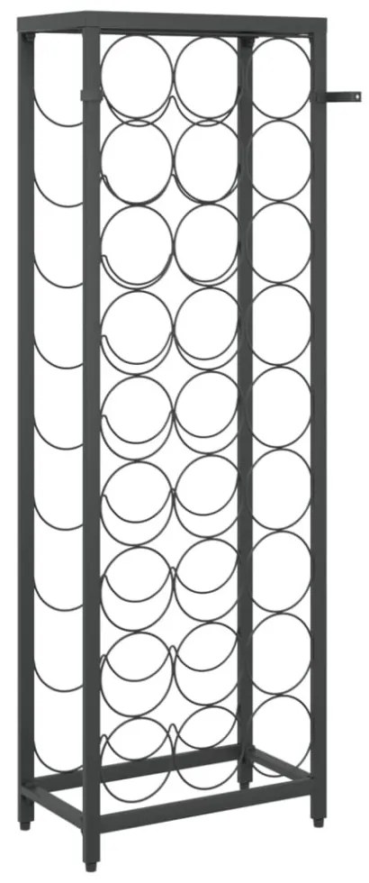 fekete kovácsoltvas bortartó 27 palackhoz 34 x 18 x 100 cm