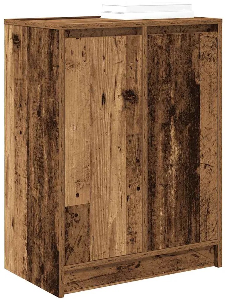antik fa színű szerelt fa cipőszekrény 57x34x76 cm