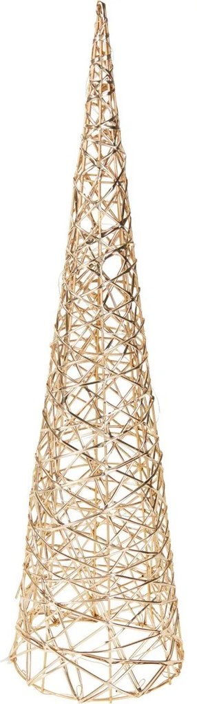 Karácsonyi világító kúp Champagne, 60 x 16 cm, 30mikro LED, elemes, 60 cm
