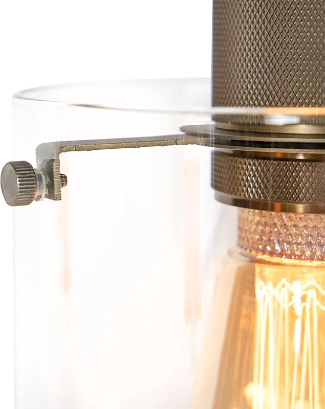 Skandináv függőlámpa bronz üveggel 4 lámpás - Dome