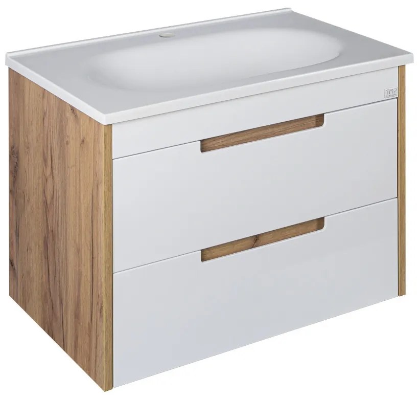 TMP GOLDY 75 fali fürdőszobabútor - öntött műmárvány mosdóval - 75 x 50 x 51 cm