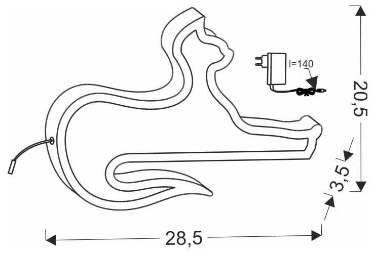 Fekete gyerek éjjelilámpa Cat – Candellux Lighting