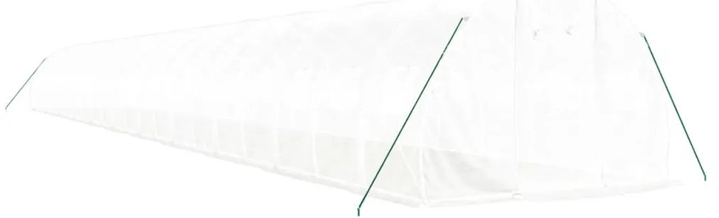 fehér acélvázas melegház 66 m² 22x3x2 m