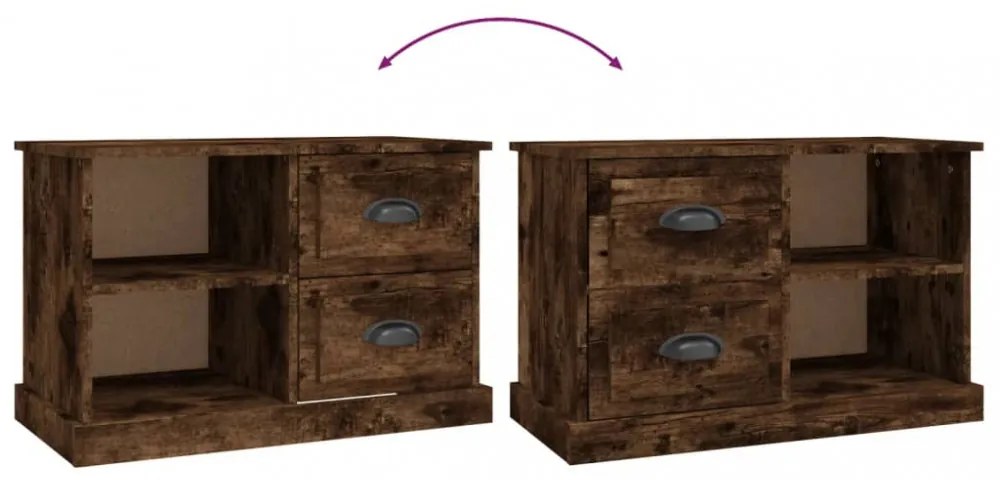 füstös tölgy színű szerelt fa TV-szekrény 73x35,5x47,5 cm