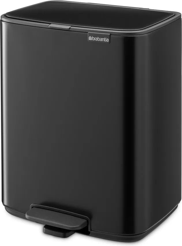 Matt fekete acél pedálos szemetes 12 l Bo – Brabantia