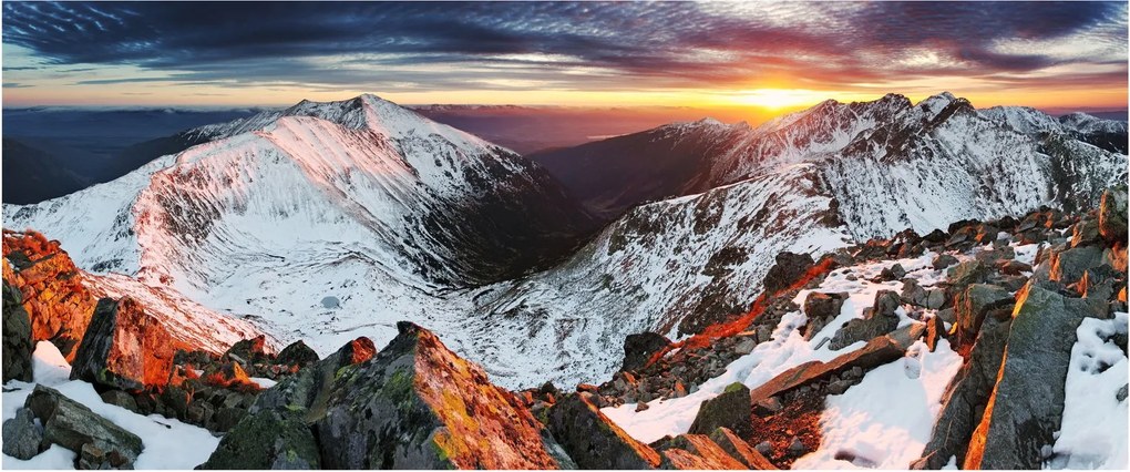 Kép - Téli hegyi panoráma (120x50 cm)