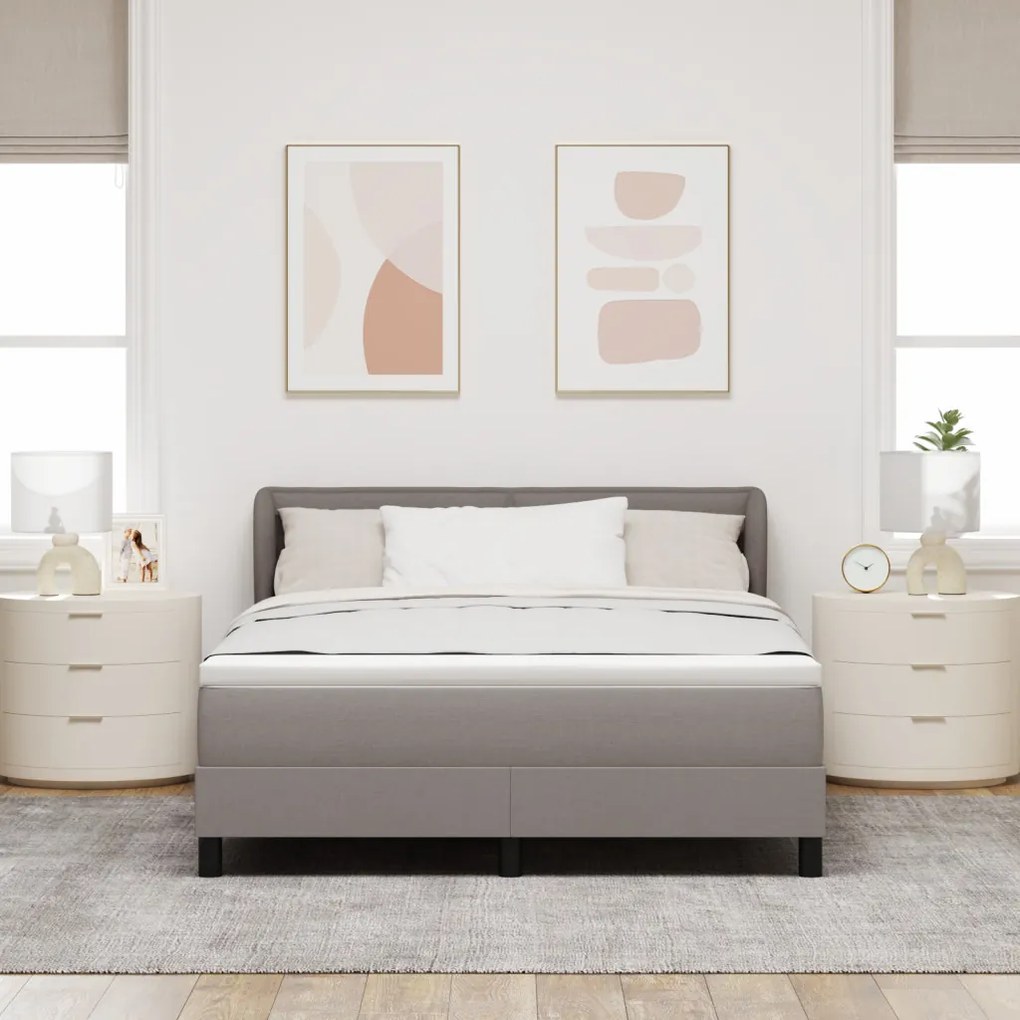 Boxspring Ágy Matraccal Taupe 160x200 cm Szövet