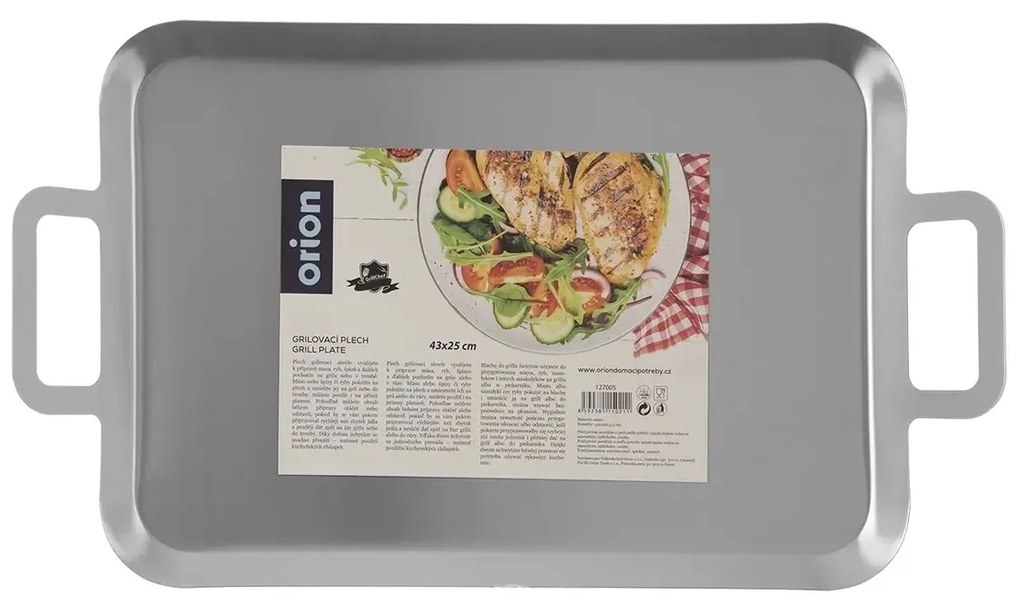 Orion grillező sütőlap 43 x 25 x 1,5 cm , rozsdamentes acél