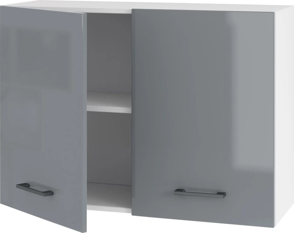 Konyhaszekrény Függő Felső Szürke Akril Fényes Szett 80 CM