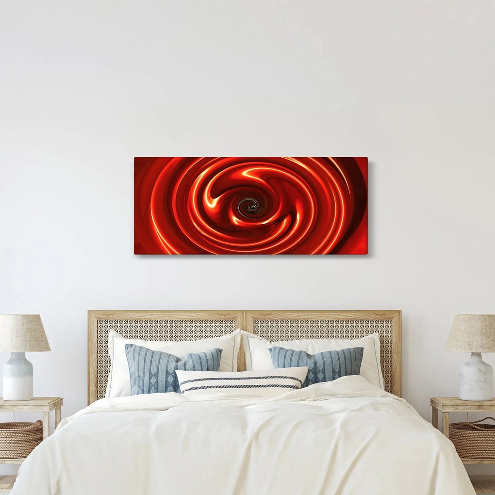 Absztrakt kép - piros spirál (120x50 cm)