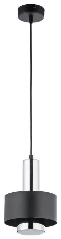 Csillár zsinóron RIF LUX 1xGX53/12W/230V átm. 15 cm fekete/fényezett króm