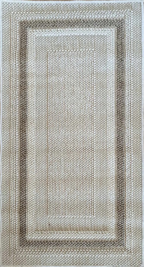 Zsinóros járólap 200x290cm ,hurkos bézs-krém boho stílusú szőnyeg