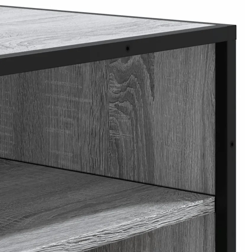 szürke sonoma szerelt fa és fém cipőszekrény 75 x 38 x 97,5 cm