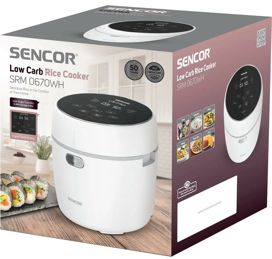 Sencor SRM 0670WH rizsfőző, fehér színben