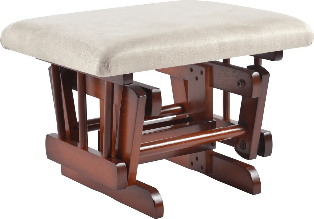 Hintaszék lábtartóval, dió/bézs, TALMAN