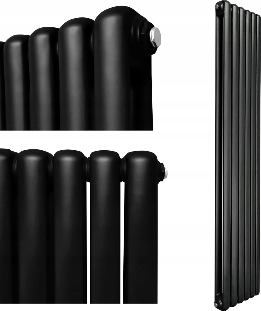 Dekorációs függőleges radiátor Nessa 1800x500 fekete bal/jobb 1829 W
