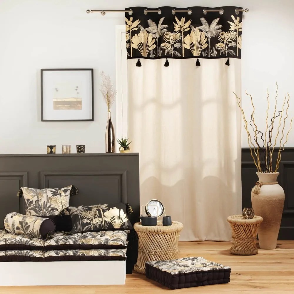 Fekete-bézs függöny 140x240 cm Karaba – douceur d'intérieur