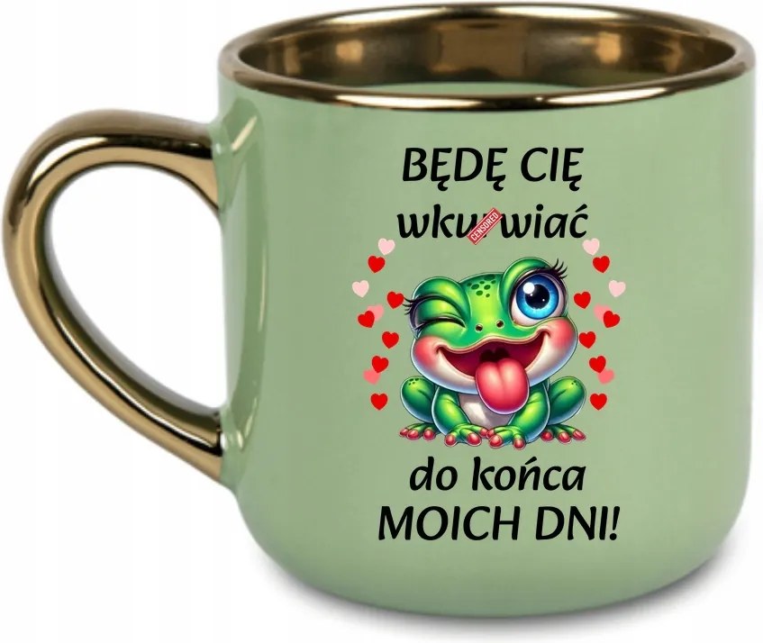 Elegáns bögre Napjaim végéig békával 400 Zöld