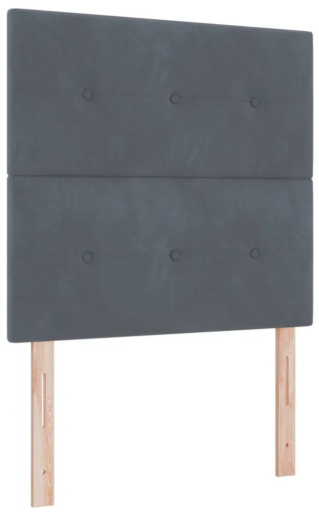 Ágykeret Sötétszürke színben, 100x200 cm, Velúrból készült