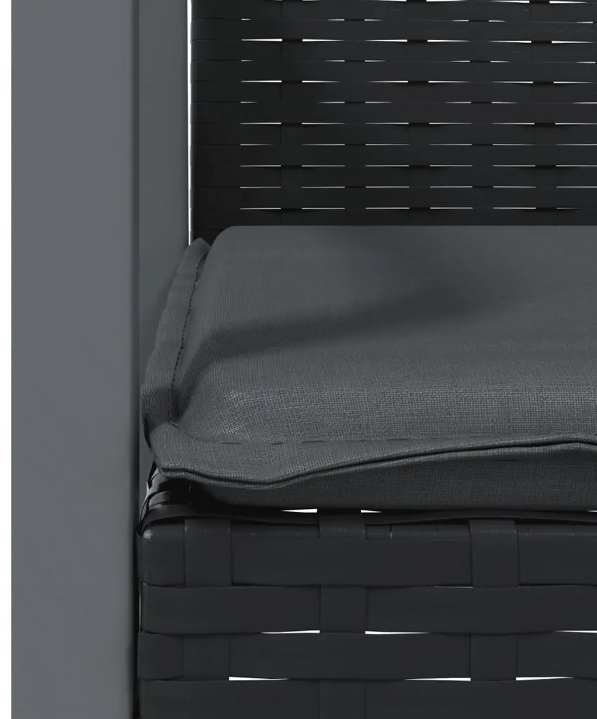 7 részes polyrattan és acél kerti étkezőgarnitúra párnával