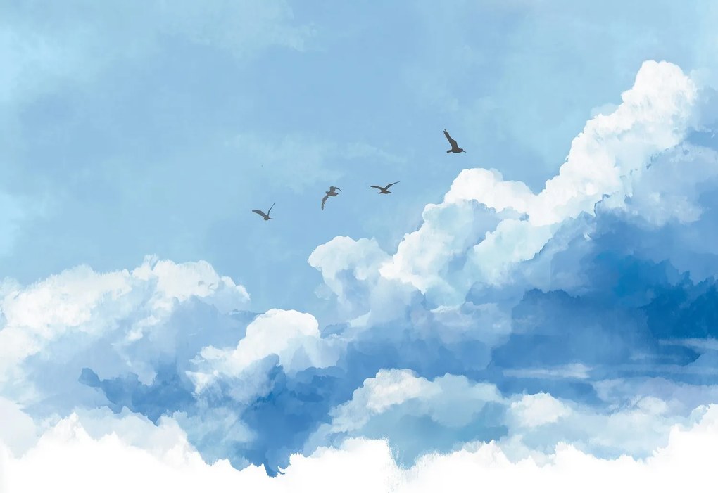 Fotótapéta - Madarak a felhőkben (147x102 cm)