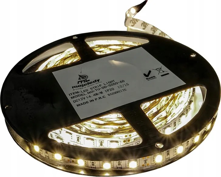 300 Led szalag 5m 5050 72W nappali 12V DC 14,4w/m