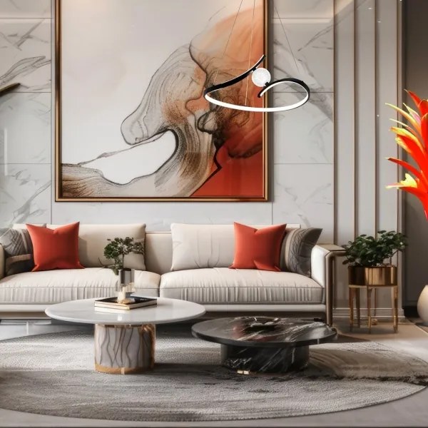 LED Csillár zsinóron PERLA LED/34W/230V fekete