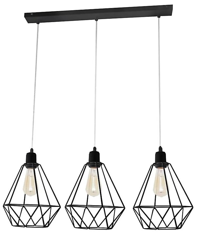 Csillár KARO 3xE27/15W/230V fekete