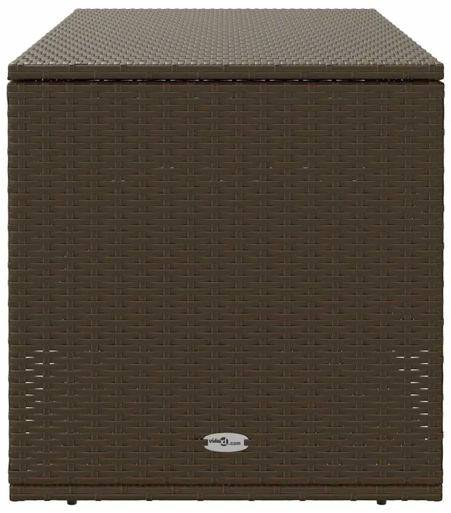 Barna polyrattan kültéri párna doboz 100x55x55,5 cm