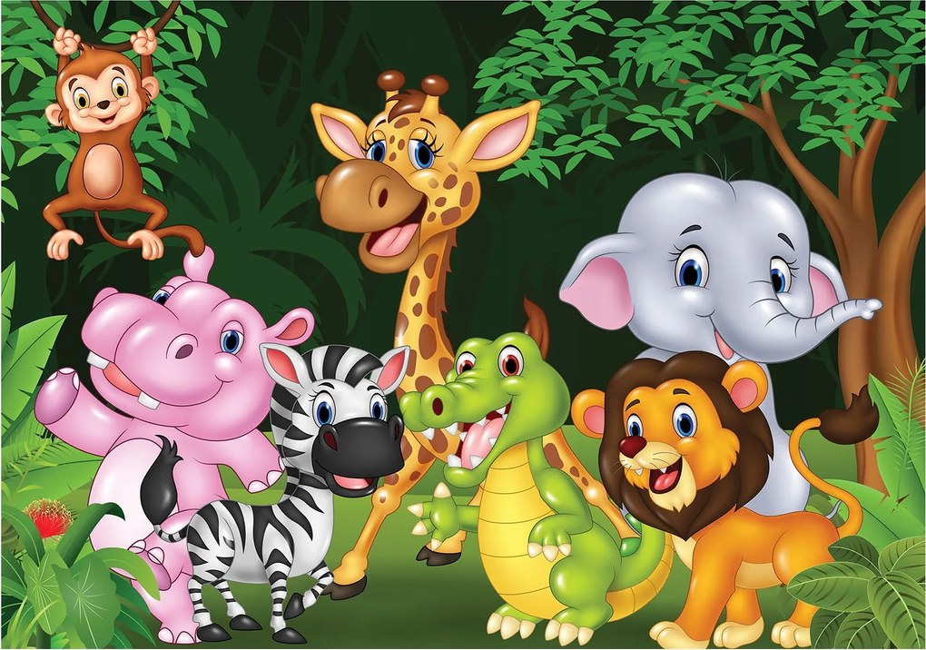 Fotótapéta Gyerek Dzsungel Állatok Szafari vinil 416x290 +ragasztó