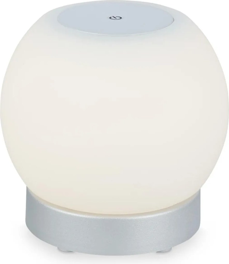 Briloner Led asztali lámpa elemes 3W 350lm 16 cm matt króm IP44