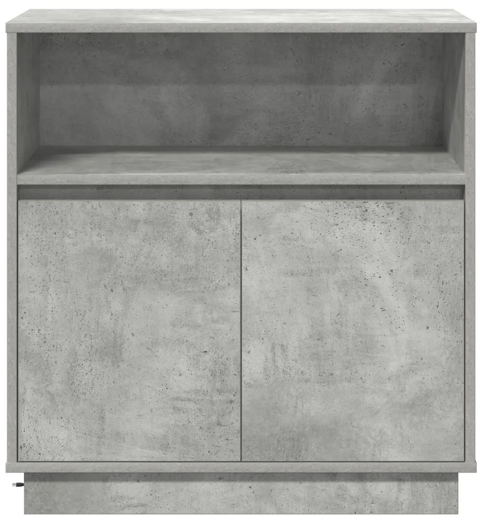 Led világítással ellátott oldalszekrény Beton Szürke 71x34,5x75 cm Műanyag