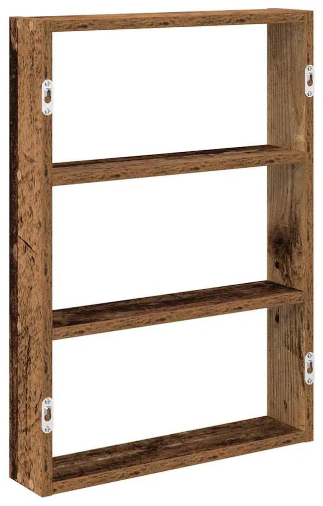 antik fa színű szerelt fa fali polc 43 x 9 x 60 cm