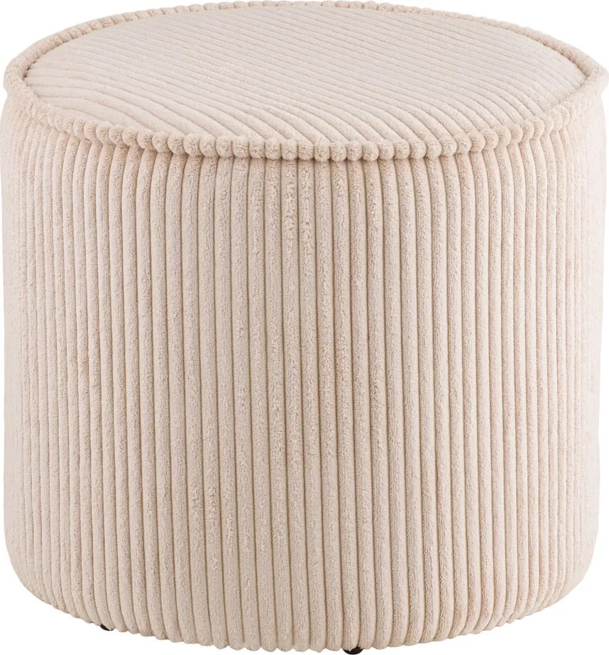 Taupo puff, bordás szövetből, bézs