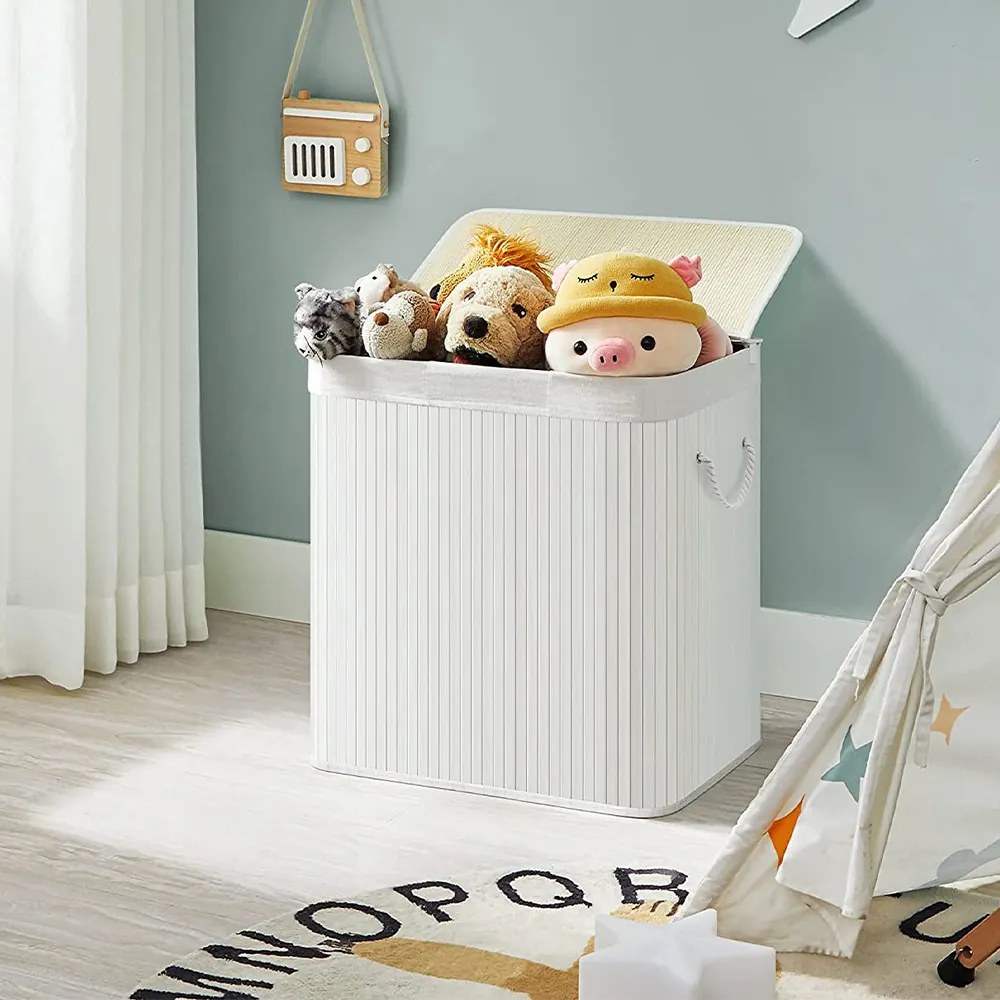 Műanyag szennyestartó kosár, fehér