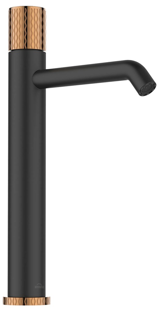 Invena Moonlight, magas mosdócsap h-312, fekete-rózsa arany, INV-BU-77-W14-V