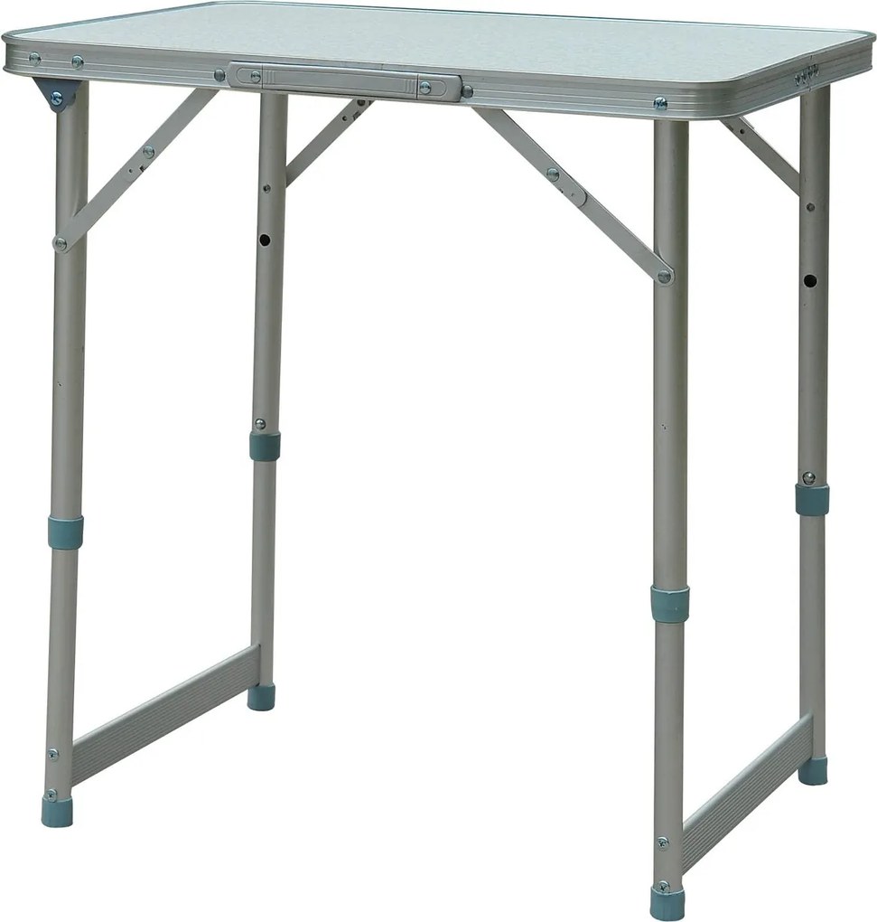 Outsunny Hajtható Piknikasztal, bőröndhöz hasonló, tengerparti kempingezéshez 60x45x64cm Alumínium Magasságállító | Aosom