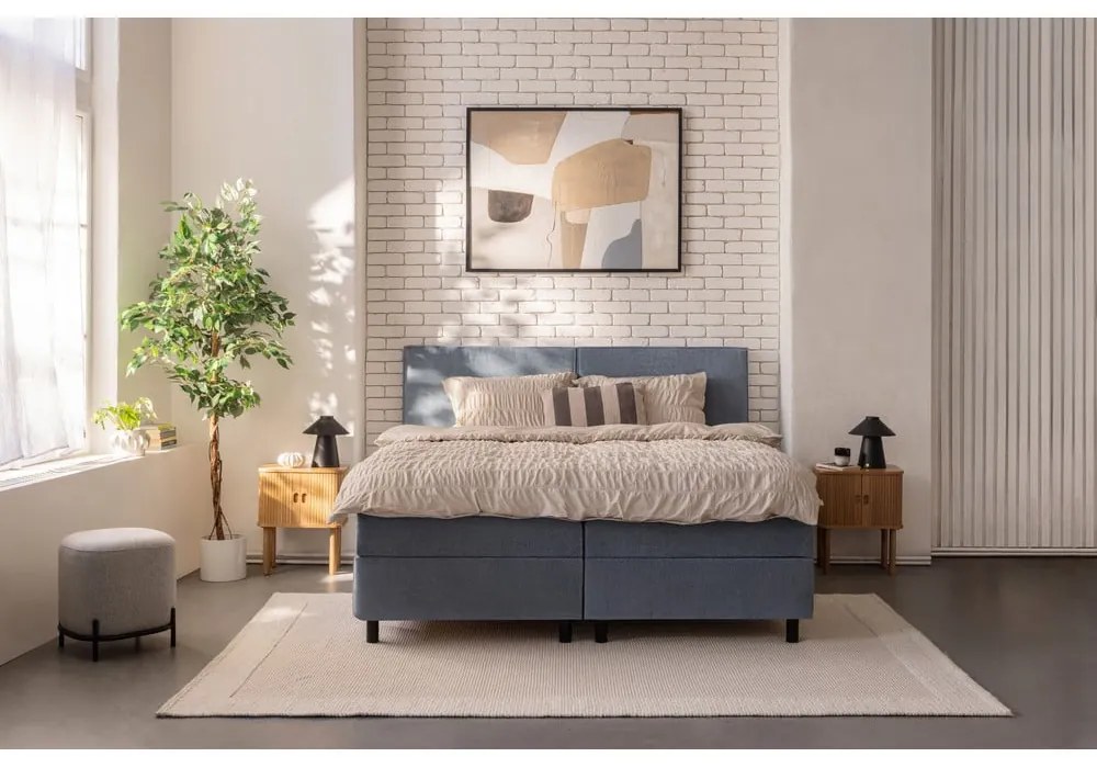 Kék ágyneműtartós boxspring ágy 180x200 cm Elva Bold – Bonami Selection