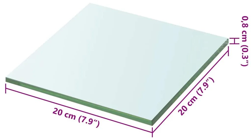 Átlátszó üvegpolc 20x20 cm