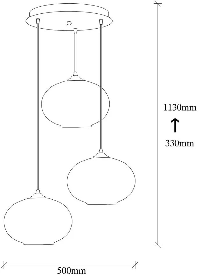 Okkersárga-fekete függőlámpa üveg búrával ø 50 cm Camini – Opviq lights