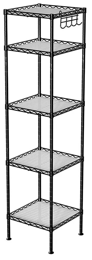 Fürdőszobai 5 szintes tároló, 30 x 30 x 121 cm
