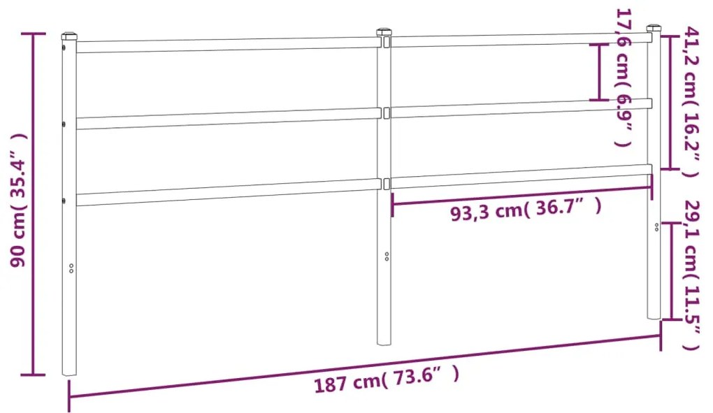 fehér fém fejtámla 180 cm