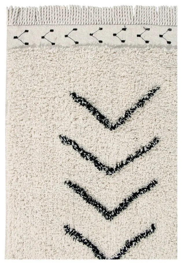 Krémszínű mosható kézi szövésű pamut szőnyeg 140x210 cm Bereber Rhombs – Lorena Canals