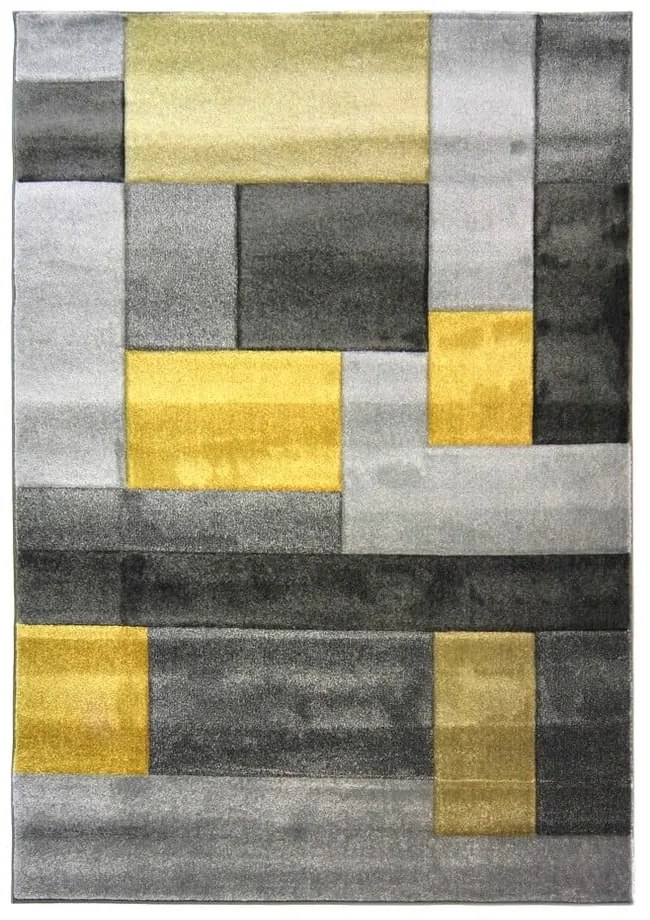 Cosmos szürke-sárga szőnyeg, 120 x 170 cm - Flair Rugs