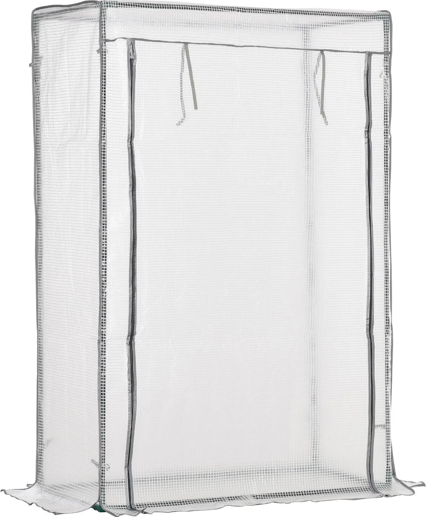 Outsunny Üvegház PE Rács Fóliával, Ajtóval, Télálló Fólia Üvegház Acélból, Erkély, Kert, Paradicsomház 100 x 50 x 150 cm, Paradicsom Üvegház Paradicso