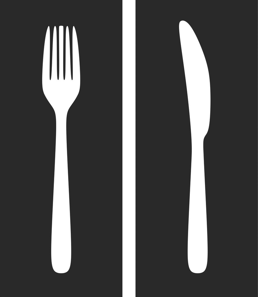 Fali dekoráció Konyha Evőeszközök 75x65 villa Konyhai Kés Étkező