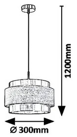 Rabalux 5383 - Csillár zsinóron BASIL 1xE27/40W/230V