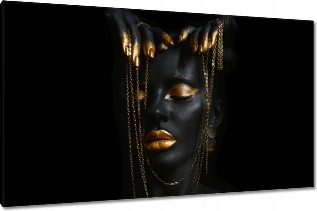 Vászonkép 120x70 Arany ékszerek az arcon