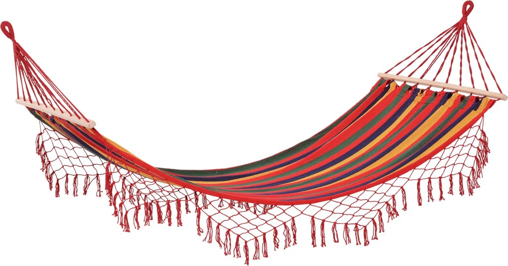 Outsunny pólus hintaágy időjárásálló UV-álló 2 x 1 m 120 KG-ig pamut-poliészter keverék többszínű | Aosom